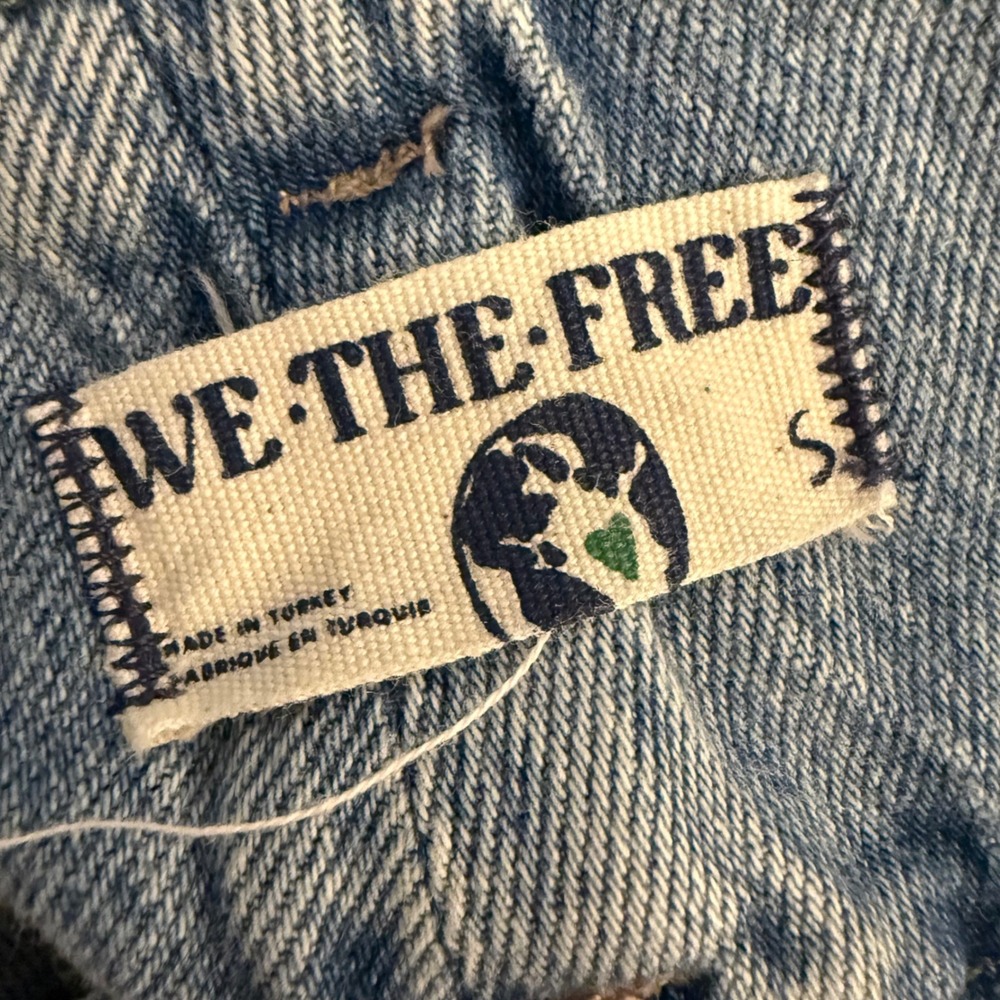 Free People We The Free Super Sweep Wide Leg Jeans Light Wash Blue Denim S - Picture 5 of 8